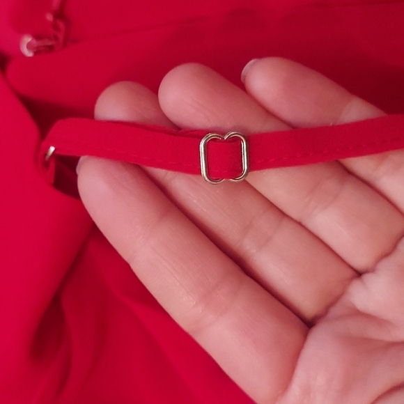 Bebe NEW Cross Back Chiffon Skater Dress Red Size 4 - Picture 10 of 17